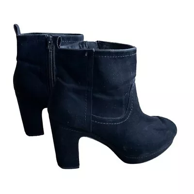 H&M Suede Black Ankle Boot Heels • $30.06