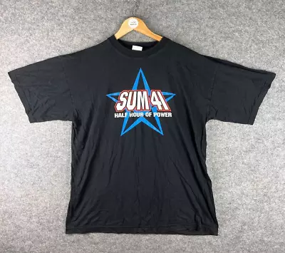 Vintage Sum 41 Shirt Mens Extra Large Black Half Hour Of Power Band 2001 Punk XL • $45.76