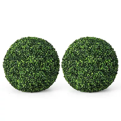 48CM Artificial Topiary Balls Set Of 2 Round Fake Boxwood Topiary Leaf Plants • £59.95