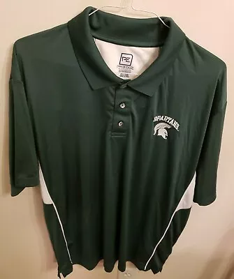 Michigan State University Spartans Men's Pro-Edge Green Polo Golf Shirt - 2XL  • $19.99