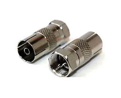 5 X Auline® Coax Socket Female To F Connector Adaptor Convert Aerial Male F Plug • £3.50