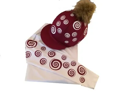 Cross Country Colours Base Layer/Silk White/Burgundy With Spirals • £50.40