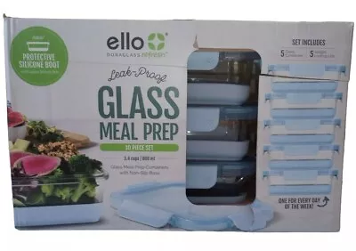 Ello Duraglass Meal Prep Containers W/ Non-Slip Base 3.4 Cup (5 Containers) • $23.49