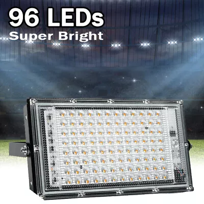 100W 96 LED Floodlight Spot Light Watt Security Flood Lights Outdoor Garden Lamp • £7.99