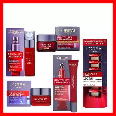 LUXURIOUS L'Oreal Revitalift Laser Renew Creams And Serums (NEW) • £11.49