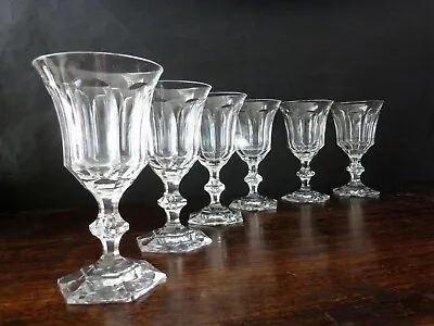 6x Val St Lambert Metternich Cut Water /Wine Glasses 1950's NOT Signed H161cm • £375