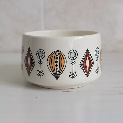 Egersund Norway Kongo Sugar Bowl? Pot Ceramic Leaf Scandi Retro MCM 60s • £15