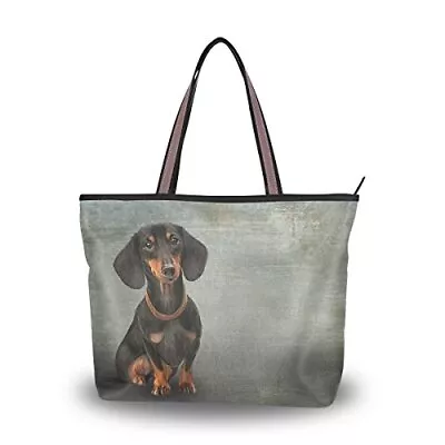 Tote Top Handle Shoulder Bag Funny Dog Breed Dachshund Handbag 15.7x11.4x3.5in B • $32.20