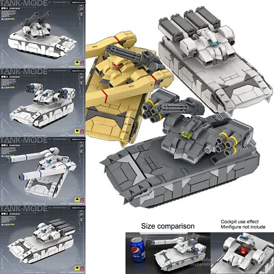 MOC Military Robot Droid Mech Tank Gatlin Missile Cannon Weapon Building Blocks • $102.29