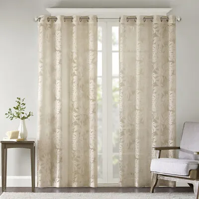 Madison Park Leilani Palm Leaf Burnout Window Sheer 50x63 50x84 50x95 • $26.99