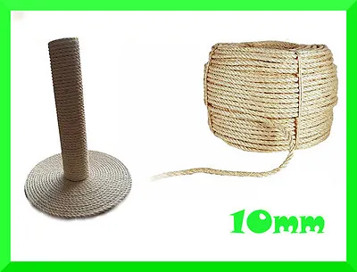 £12.08 • Buy 10mm Natural Sisal Rope Twisted Braided,Decking,Garden,Cat Scratching Post,Craft