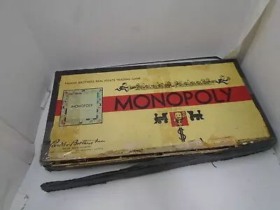 Vtg MONOPOLY Set With Board + Wood Pieces Estate Find Mixed Years 1935 1946 Ect • $99.99