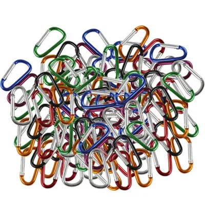 50/100pcs Aluminum Camping Keychain Spring Clips Hook D Shape Hiking Buckle 2  • $9.99