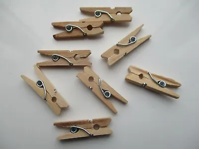 Mini Wooden Pegs Hold Photos Pictures Notes Scrapbooking Weddings • £3.98