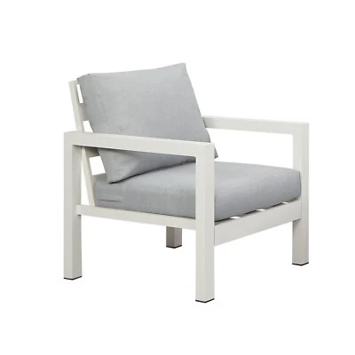 $499.99 • Buy 2 X New White Single Seater Aluminium Outdoor Sofa Lounge Furniture Arms Chairs
