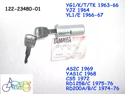 Yamaha YG1 YL1 YJ2 YAS1 YAS3 RD125 RD200 Steering Lock W/ Keys NOS 122-23480-01 • $101.15