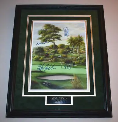 Tiger Woods And The Legends Of Golf Autographed Matted & Framed Litho:Els Singh • $1499.99