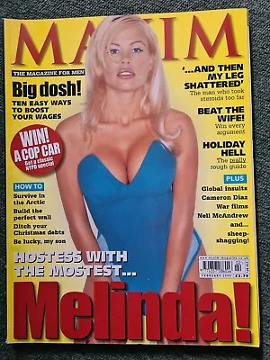 Maxim Magazine 1999 Melinda Messenger Cover Excellent Condition • £45