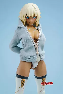 1/12 Gray Zipper Sweater Jacket Coat Tops Clothes Fit 6'' Female Action Figure • $14.71