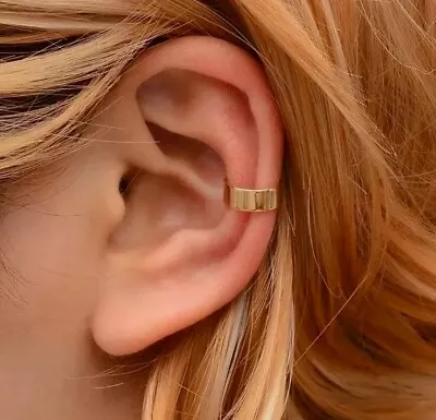 Non Pierced Clip On Ear Cuff Fake Earrings Cartilage Helix Ring Wrap Gold • £3.50