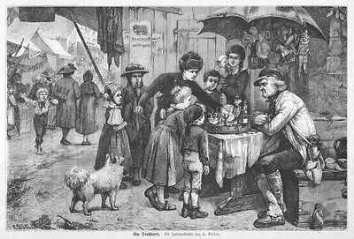£7.90 • Buy Fair In The Black Forest, At The Turntable, Wheel Of Fortune, Original Wood Engraving From 1877