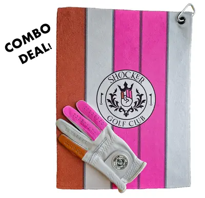 COMBO Shocker Towel & Golf Glove Cabretta Leather Mens Adult Shoker Funny Shoker • $29.95