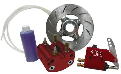 Red Hydraulic Disc Brake Kit For 1  Axle Go Kart Racing Drift Trike Cart Parts • $329.96