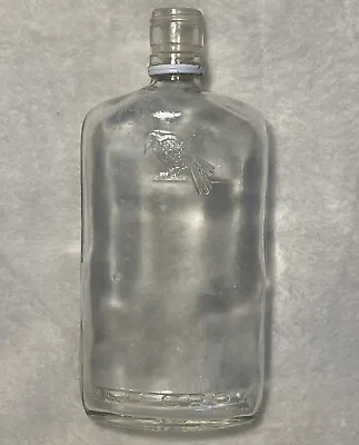 Vintage Embossed Old Crow Kentucky Bourbon Whiskey Bottle One Pint Clear • $19.20