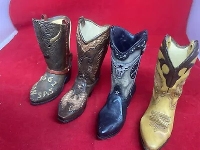Lot 4 Mini Western Cowboy Boots Resin JPC Thunderbird Kansas Rodeo Roundup • $25