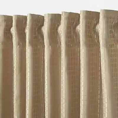 B&Q Mandlay Beige Spotted Stripe Unlined Pencil Pleat Curtain Single Panel X1 • £15.99