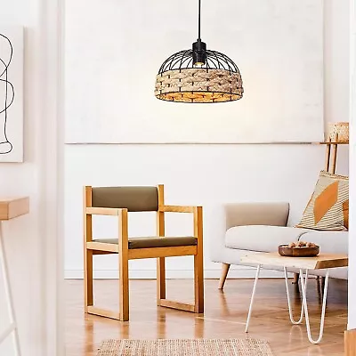 Metal & Rope Lamp Shades Ceiling Pendant Light Shade For Ceiling Hallway Dinning • £17.95