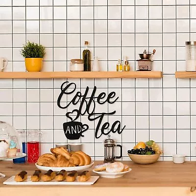 Coffee Sign Tea Bar Sign Metal Hanging Wall Art Sign 12 X 10.2 Inch Black Coffee • $14.89