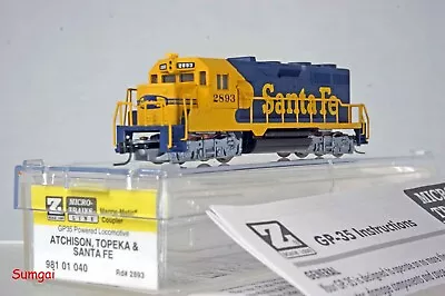 Micro-Trains Line Z Scale Z Ga.  MTL 981 01 040 Santa Fe GP35 Blue Warbonnet Loc • $229.95