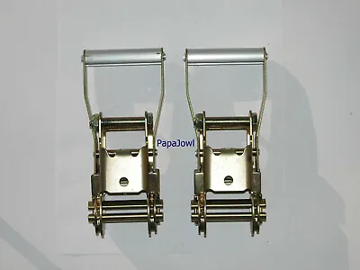 (2) 2  Long Handel Ratchet Tie Downs 10.000 Lb. Each Tow Dolly Flat Bed Cargo  • $15.95