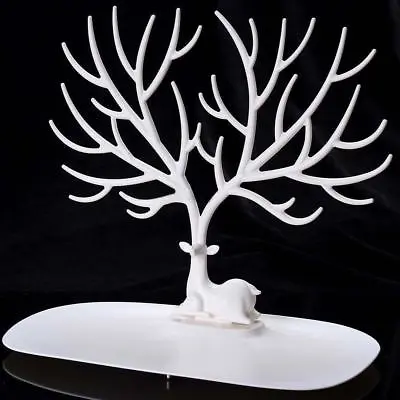 £9.99 • Buy WHITE Display Jewelry Tree Stand Holder Rack Show Earring Necklace Ring Retro UK