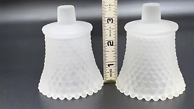 Votive Candle Holders Glass Peg Cup Frosted Hobnail Vintage Lot Set Of 2 • $23.71