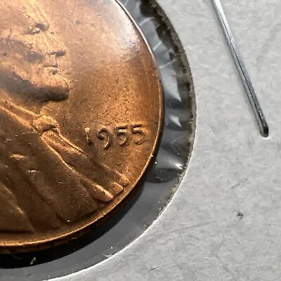 1955 P 1c Lincoln Wheat Cent Penny Coin Poor Man Strike Double Die BU RB #3824Z • $14.99