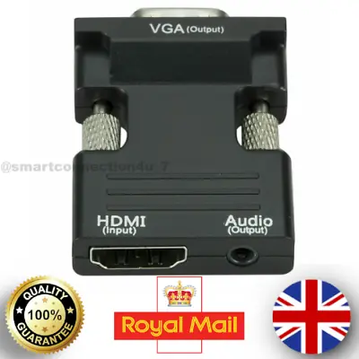£4.45 • Buy 1080P HDMI Female To VGA Male With Audio Output Cable Converter Adapter Lead UK