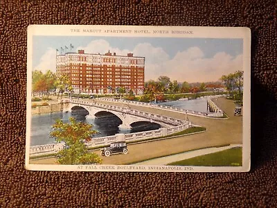 Vintage Postcard The Marott Apartment Hotel North Meridan Indianapolis Ind. • $5