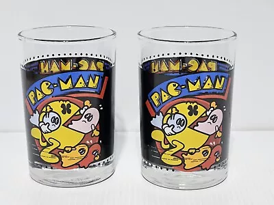 Set Of 2 Vintage 1980 Pac-Man Glass Drinking Cups From Arby's Collectors Edition • $27.99