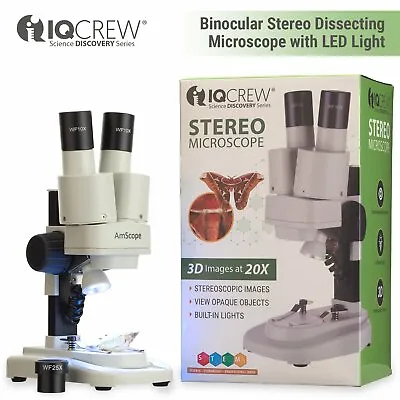 Amscope 20-40X Portable Stereo Microscope Kit +Camera+Deluxe 3D Insect Specimens • $113.99