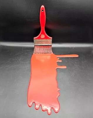 Vintage Geoffrey Rose Frozen Moments Spilled Red Paint Brush Sculpture Pop-Art • $220