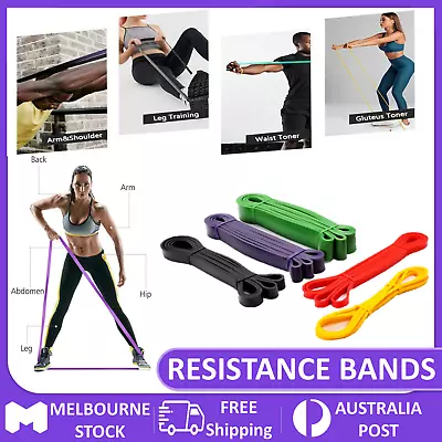 $16.99 • Buy SET POWER Heavy Duty RESISTANCE BAND Gym Yoga LOOP Exercise Fitness Workout Band