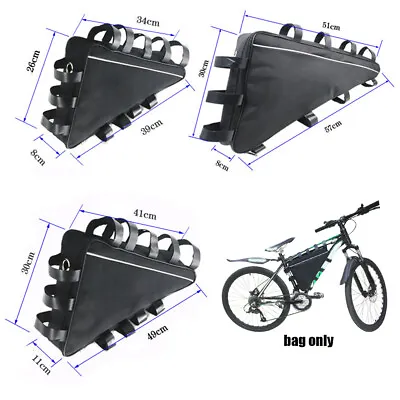 MTB Triangle Bag Electric Mountain Bike Li-Ion Battery Case Bicycle Frame S M L • £20.99