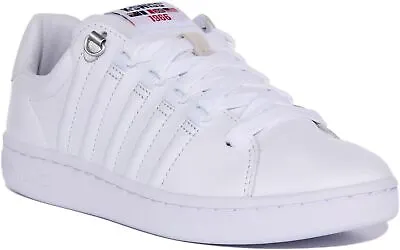 K Swiss Lozan II Mens Lace Up Leather Low Trainers In White Size UK 6 - 12 • £59.99