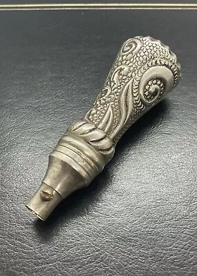 ANTIQUE SILVER Plated  UMBRELLA Ornate Heavy  HANDLE 4.5” Long • $37.50