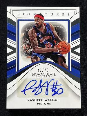 2022-23 Panini Immaculate Collection Rasheed Wallace Signatures Auto Pistons /75 • $8.50