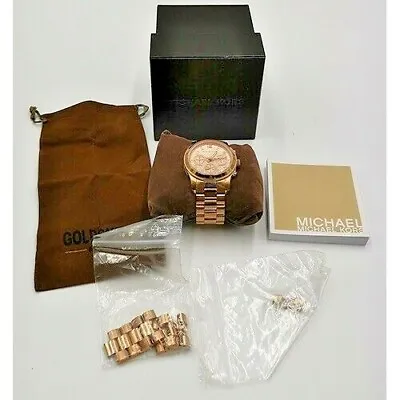 Michael Kors MK5128 Runway Rose Gold Chronograph Watch RRP £299 Genuine Reduced • £80