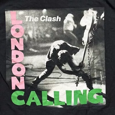 Vintage The Clash London Calling T Shirt Womens Small 90s Band Tee SS Black • £46.29