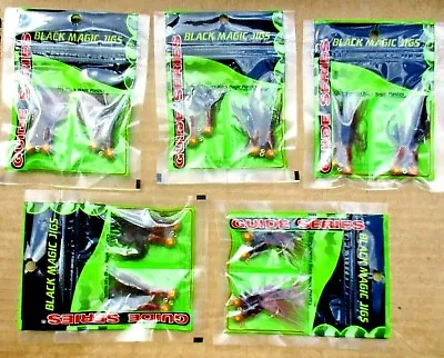 20ct CRAPPIE JIGS BROWN Mix Perch Fishing Lures Soft Plastic + Marabou Jig Baits • $10.99